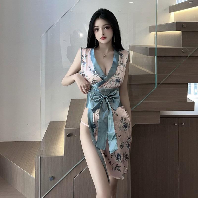 Sex underwear pure desire sexy black sleeveless cheongsam sex pajamas hollow slim slim bag sexy pajamas women