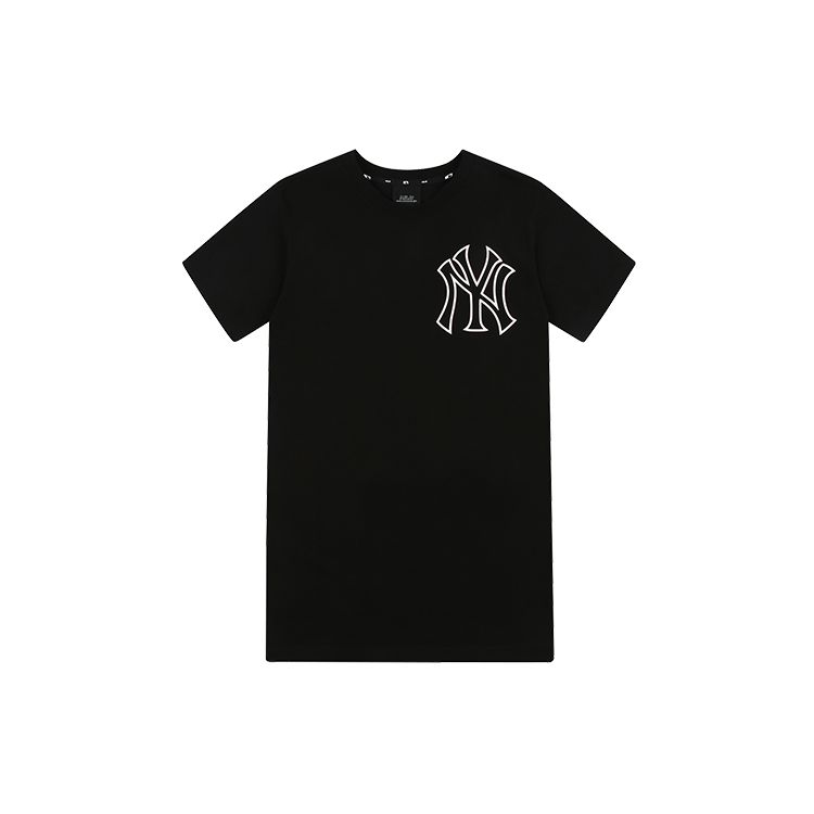MLB New York Yankees Klassisch Mode Locker Sport Lässig Pullover Kurzarm Kleid Damen Kleid Schwarz 31OP05131-50L S gray