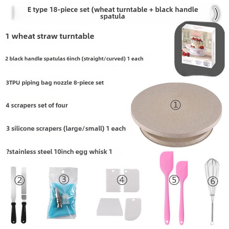 Wheat Straw Cake Turntable Decorating Set - Rotating Baking Tool for DIY Projects