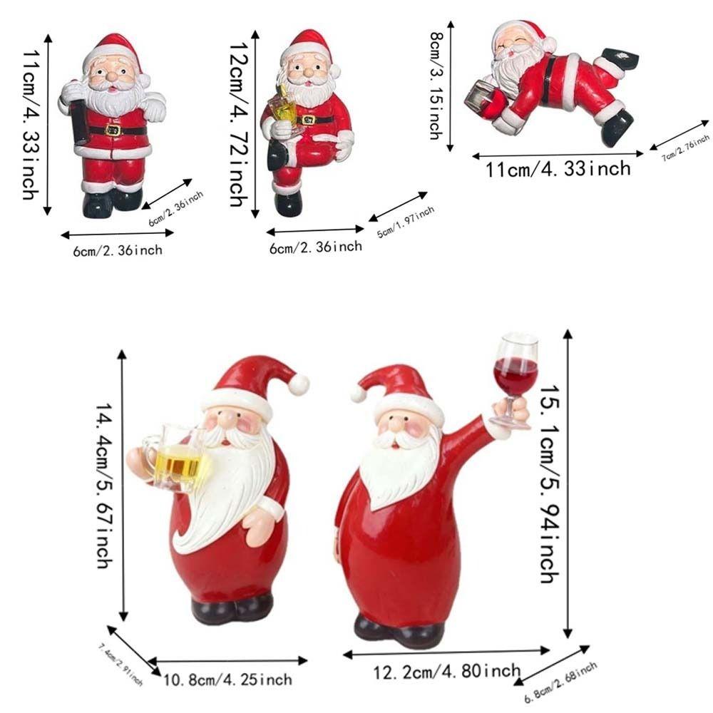 Resin Craft Vase Wall Decoration Drinking Pose Christmas Drinking Statue Office Desk