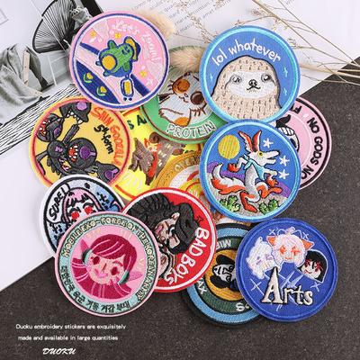 Embroidery Badge Round Badge Clothing Accessories Shoes and Hats Luggage Accessories Cartoon Character Patch Embroidery Cloth Sticker