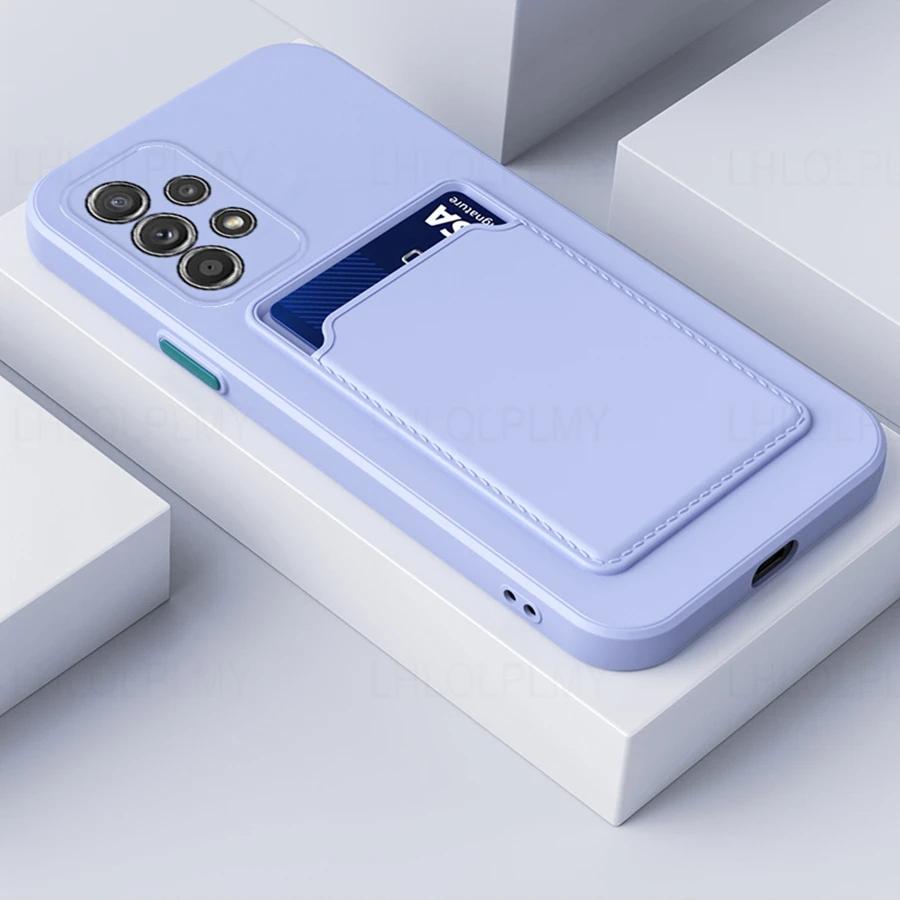 Silikon-Portemonnaie-Hülle für Samsung Galaxy A32 A52 A52S A53 A72 A13 A33 A73 A23 4G 5G Kartenhalter-Steckplatz-Abdeckung