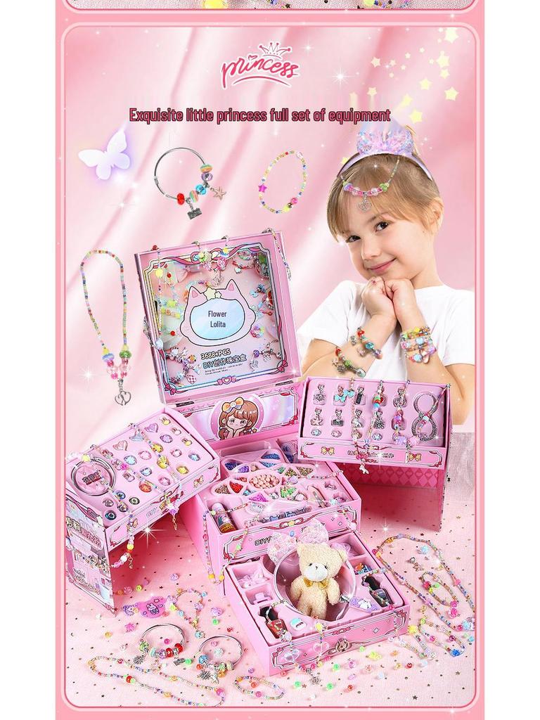 DIY Mädchen Perlen Schmuckschatulle: Prinzessin Armband & Halskette Puppenspielzeug Geschenk