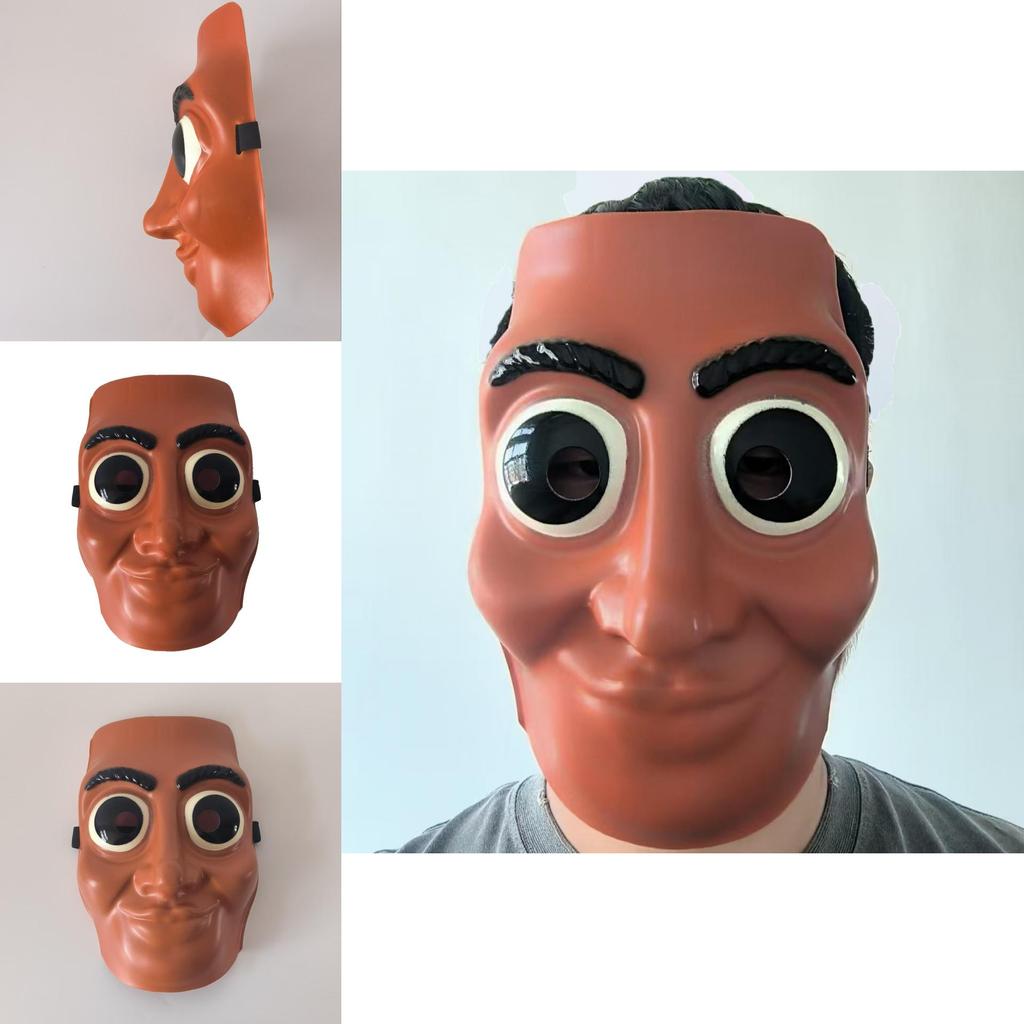 Tungtungtungsahur Plastic Cartoon Mask With Smiling Face For Couple Costume Fun