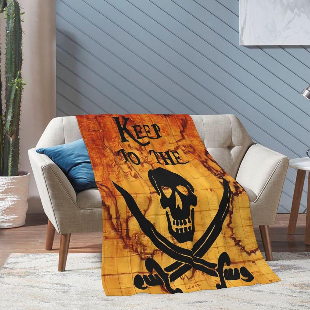 Piraten Totenkopf Aufdruck Decke Flanelldecke Leicht Weich Bequem Sofa Bettdecke Decke