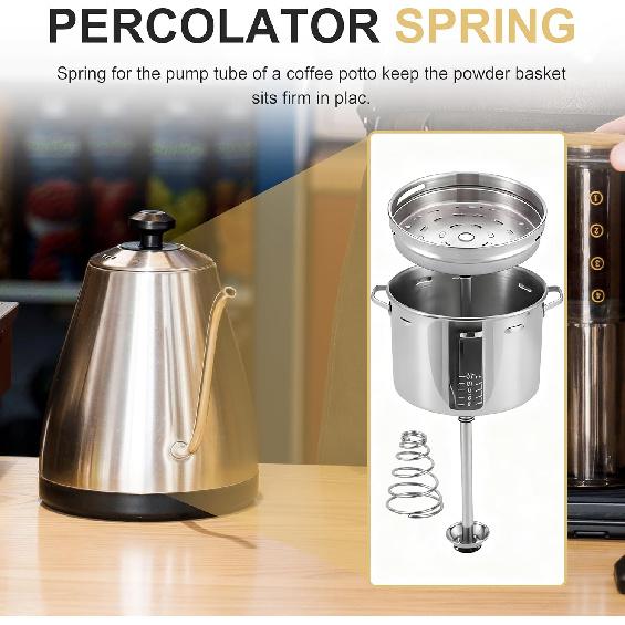 Percolator Pump Tube Springs for Farberware Yosemite Coffee Maker, 2-Pack, Replacement Parts