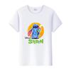Kawaii Disney Cartoon Blouse Lilo Stitch Love Top Summer Short Sleeve 90S T-shirts White Shirt Kids Tees Woman Plus Size Clothes
