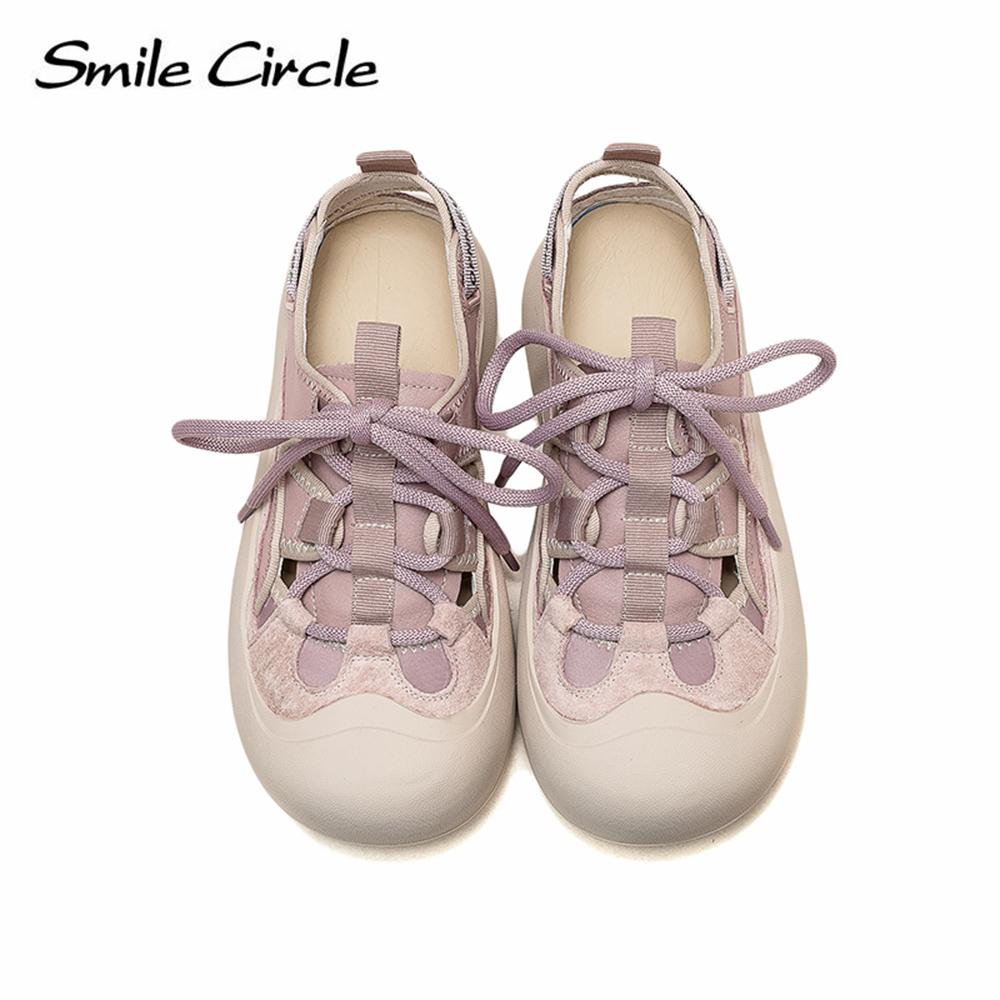 Echtes Leder, klobige, flache Schuhe, runde Zehen, Schnürschuhe, weiche Unterseite, Low-Top-Retro-Freizeitschuhe