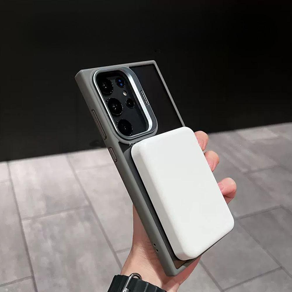 Suitable for Samsung S25 Ultra Magnetic Phone Case S24Plus Hidden Metal Lens Bracket S23 Transparent S24