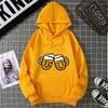 Hoodie Clinking Beer Mugs Print Lively Social and Festive Free Style Graphic Soft Fabric for Celebration-Themed Casual Looks