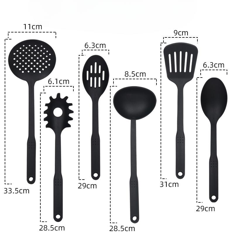 Šestidílná sada plastového a nylonového kuchyňského náčiní pro vaření v kuchyni Špachtle a lžíce Nářadí Sada špachtlí a lžic na nepřilnavé pánve