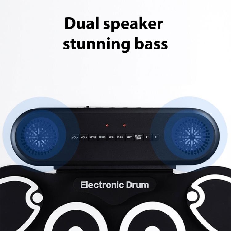 Easy to Carry Electronic Drum Set Silicone Digital Drums Electronic Percussion Pad for Learners Multiple Tones and Beat