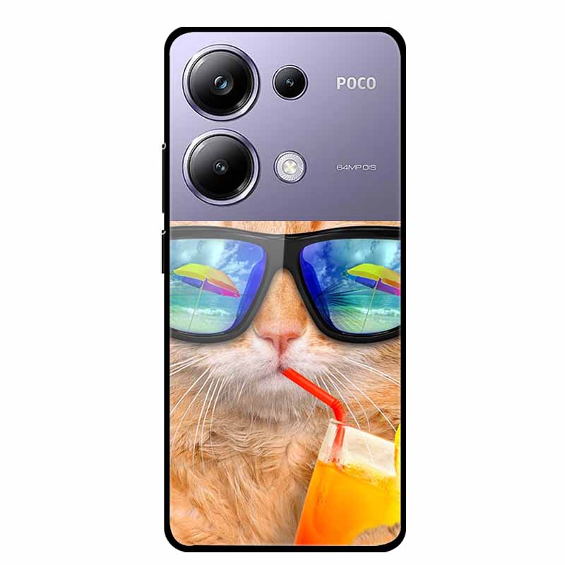 Painting Cover For Poco M6 Pro GlassTempered Glass Case Hard Back Shield for Xiaomi Poco M 6 Pro 6.67" Colourful Phone Fundas