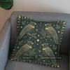 2D Exquisite Green Birds Pattern Throw Pillow Pattern Cushion Cover Suitable For Sofa Bedroom Car Pillow Cover