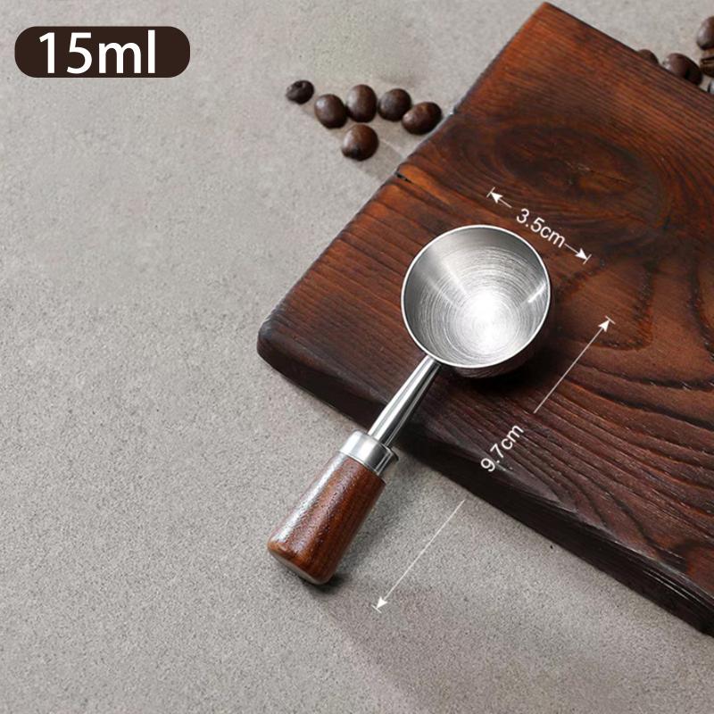 

Walnut Wood Coffee Scoop Stainless Steel Long Handle Measuring Spoon For Coffee Tablespoon Kitchen Tool Cafe Accessories