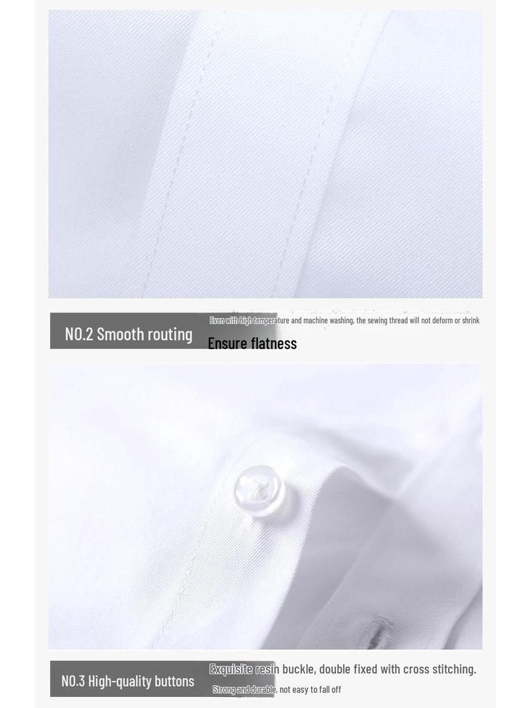 2022 Premium Men's Long-Sleeve Iron-Free Pure Cotton Shirt - Light Luxury Business Wear