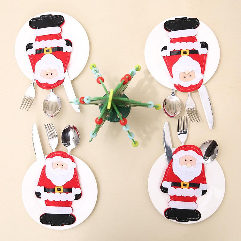 Santa Decorations Christmas Cutlery Sets Party Table Tops Products Decorative
