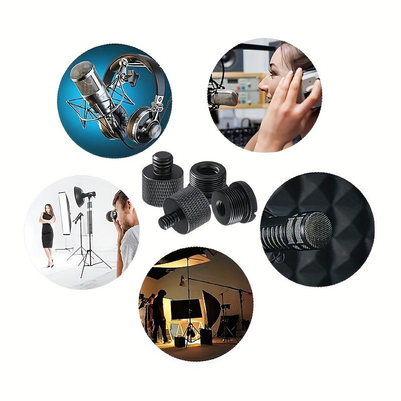 8pcs/set  1/4,3/8 Male To 5/8 Female Microphone Stand Fixing Screw Adapter Mic Stand Thread Adapter Set