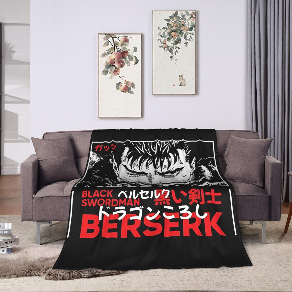Berserk The Black Swordsman Blankets Quality Soft Warm Throw Blanket Winter Kids Adult Bedroom Print Bedspread