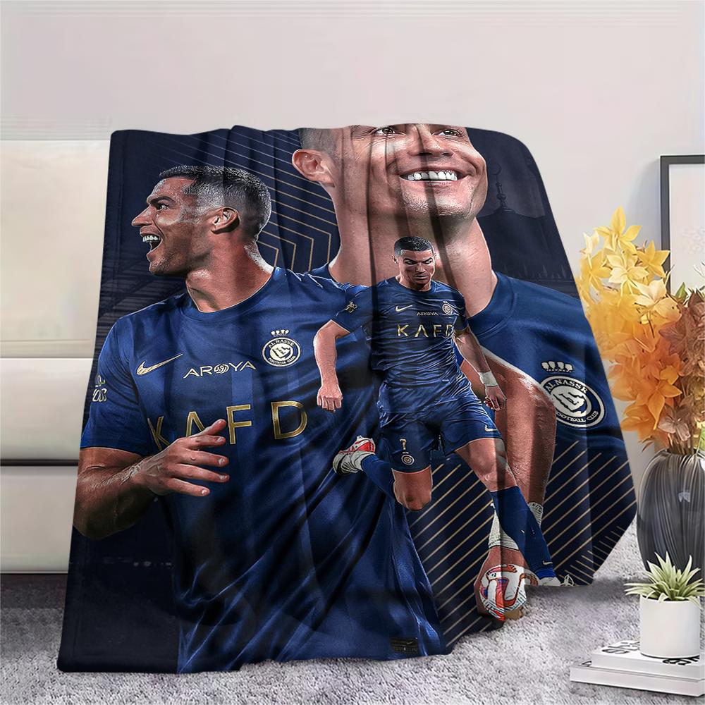 1 Stück C Ronaldo Aufdruck Flanelldecke, Hohe Qualität, Bequem für alle Jahreszeiten, Heimdekoration, Wärme und Komfort, Perfekt für Weihnachtsgeschenke
