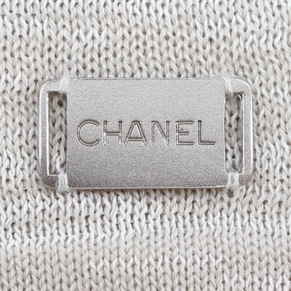 CHANEL With Logo cardigan P12872V00569 beige cotton Women Used