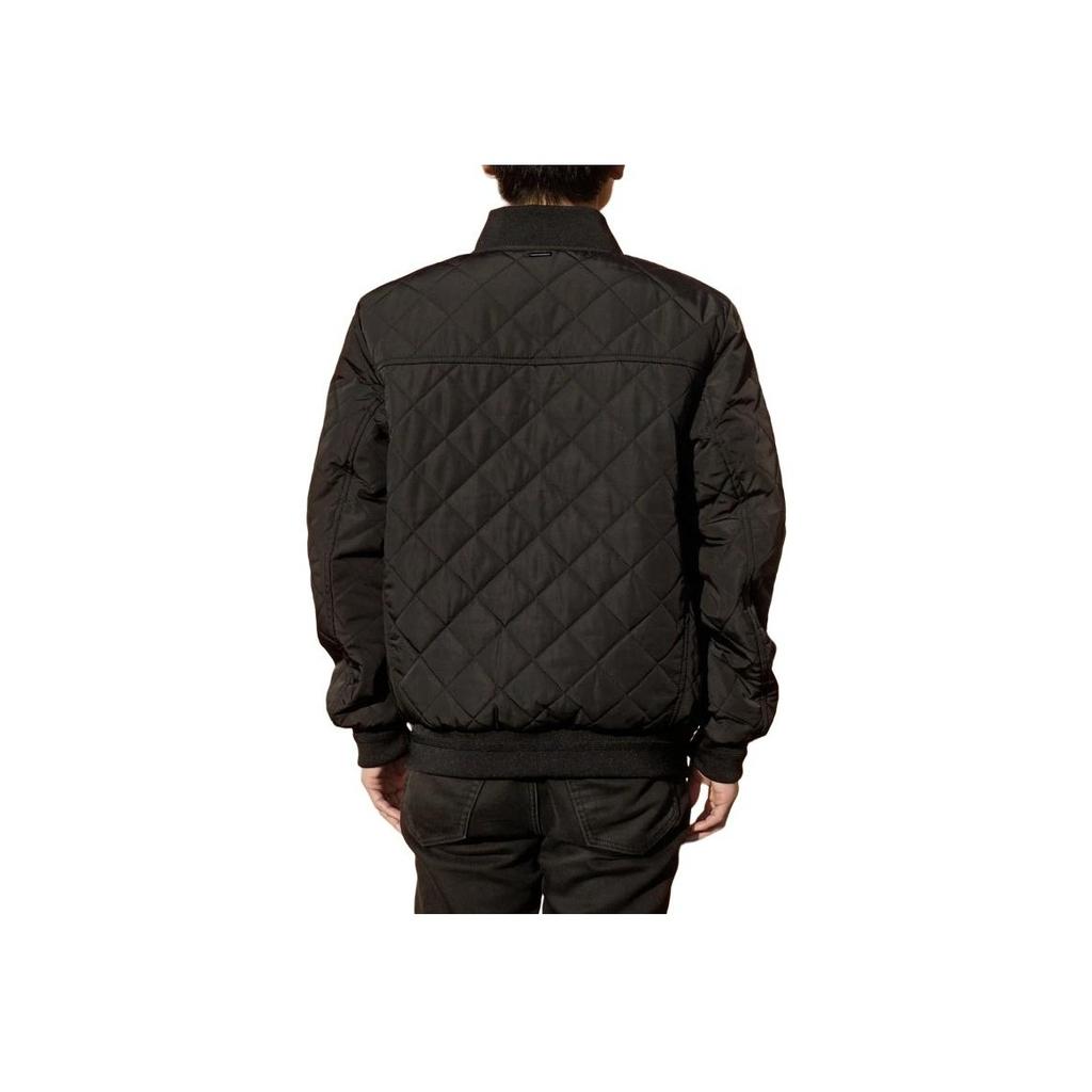 Calvin Klein Solid Color Diamond Stitch Zip Jacket Men Jackets Black 1419093