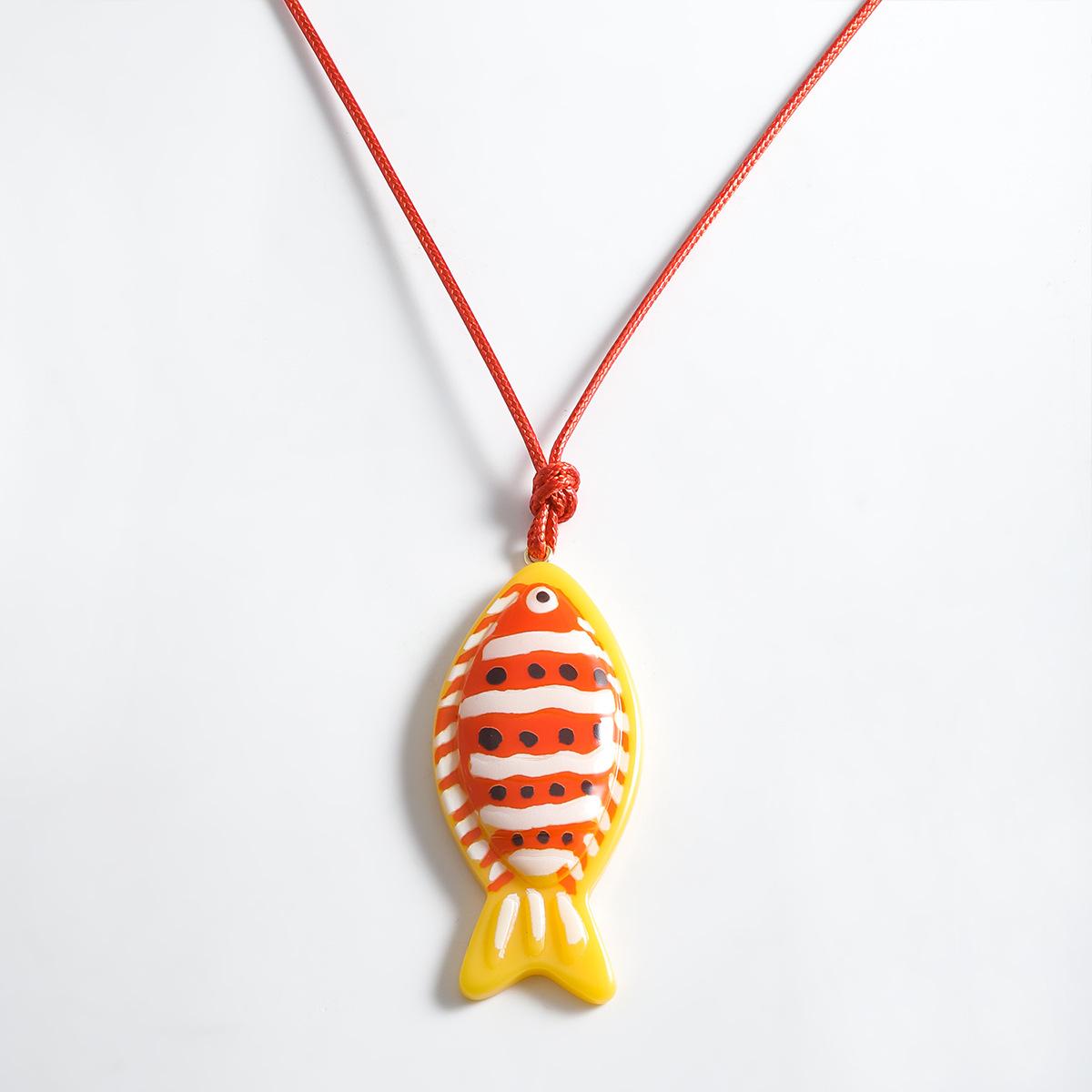 The same resin fish necklace earrings set fashion personality animal pendant earrings women s daily versatile