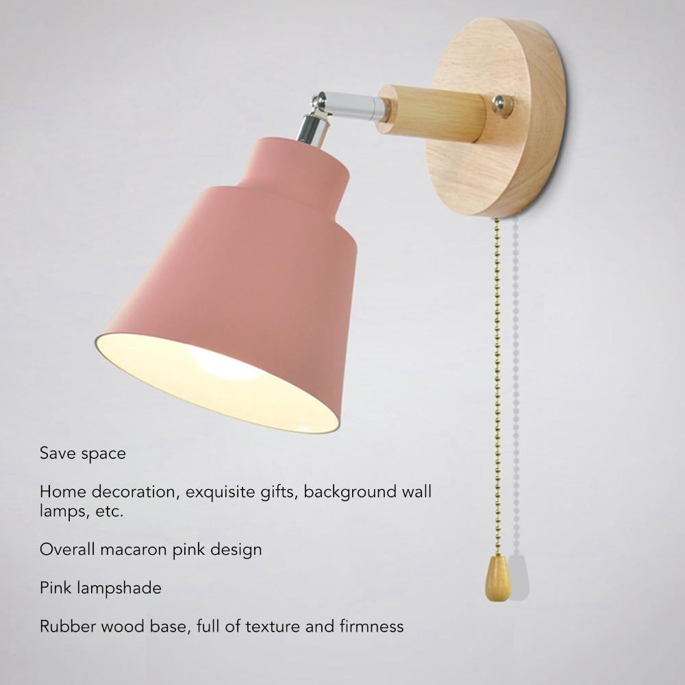 Macaron Wall Lamp Pink Lampshade Sconce Modern Wall Sconce  Bedside