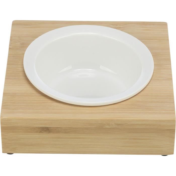 Gamelle pour chat - Trixie - Céramique/Bambou - Beige - Rond - Antidérapant