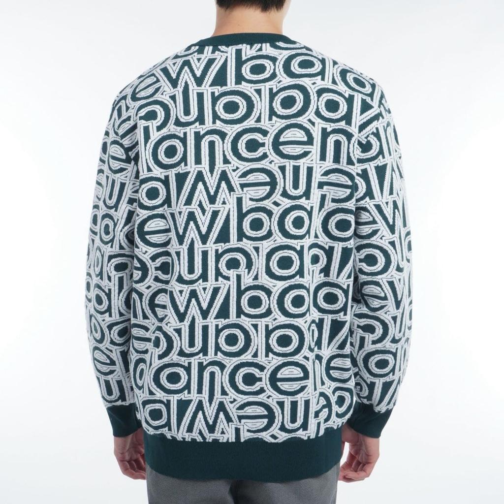 New Balance Crew Neck Sweater Logo Golf 3 Men's (Stretch, Jacquard) / / 012-4270004 112_Blue [S]