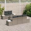VidaXL Ensemble de Canapé de Jardin 6 pièces avec Coussins en Rattan Gris 3355608