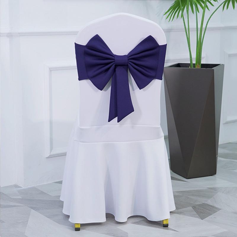 10PCS Thicken Spandex Chair Cover Band Ribbons Chair Tie Backs for Party Banquet Decor Wedding Decoration Knot Chair Bow Sashes