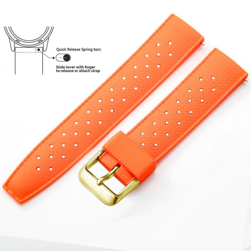 Tropical Silicone Watch Band Quick Release Watch Band 18mm 20mm 22mm Rubber Tropic Smart Watch Strap Waterpfroof Muti-Color