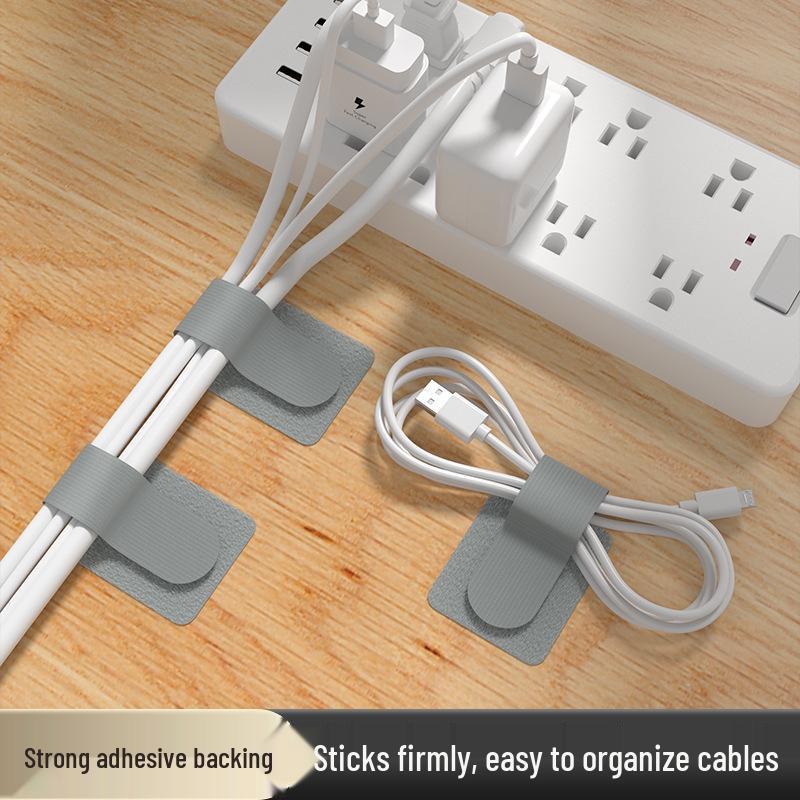 Self-Adhesive Cable Organizer: No-Punch Magic Tape for Desk Power Cord Routing