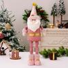 Plush Festive Pink Figurines Of Santa Snowman And Reindeer Perfect For Christmas Decorations Home