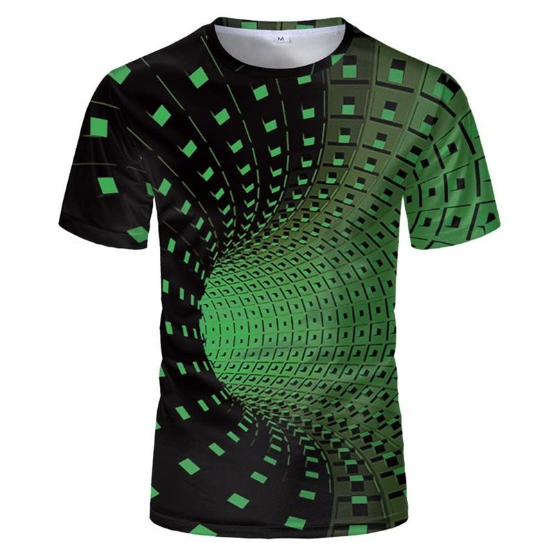 Spiral Streak Tie Dye T Shirt for Men Y2k Tops 3D Paisley Stripe Printed T-shirt Womens Clothing Novelty Cool Designs Tee Shirts