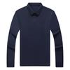 Frühling und Herbst Neues Langarm-T-Shirt Herren Mittleren Alters Freizeit Revers Nahtloses Poloshirt