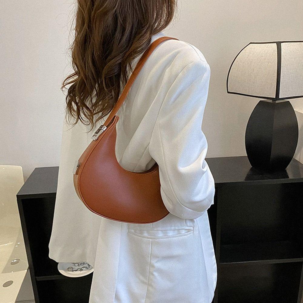 Women Female Solid Color PU Leather Clutch Handbags Tote Bags Hobos Bags Underarm Bag