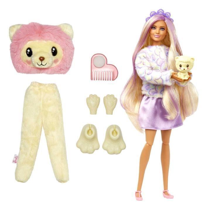 Barbie® Poupée Barbie Cutie Reveal Lion T-Shirt Confort - Poupée mannequin - 3 ans et +