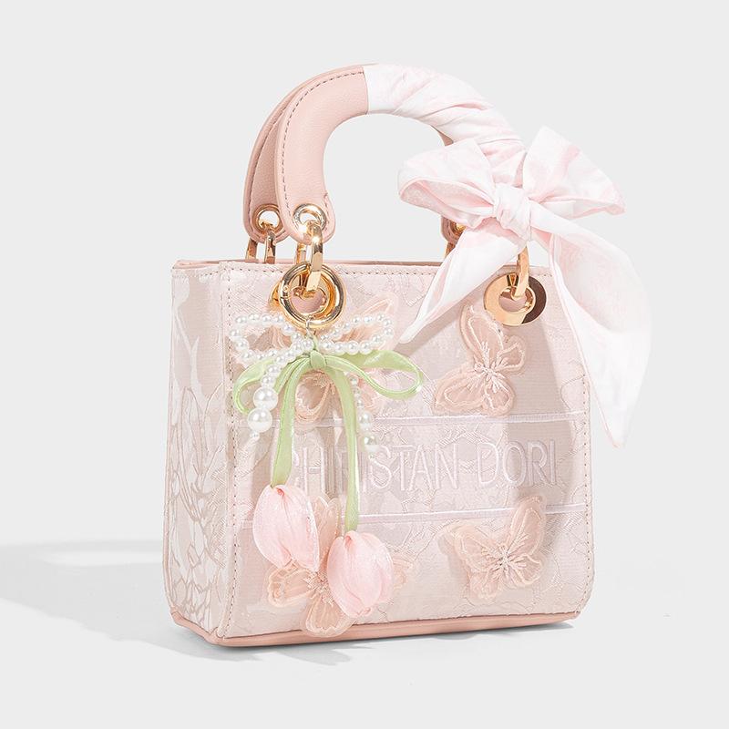 Ballet Style Niche Butterfly Light Luxury Diana Bag Women 2025 New Embroidered Handbag Fairy Shoulder Messenger Bag