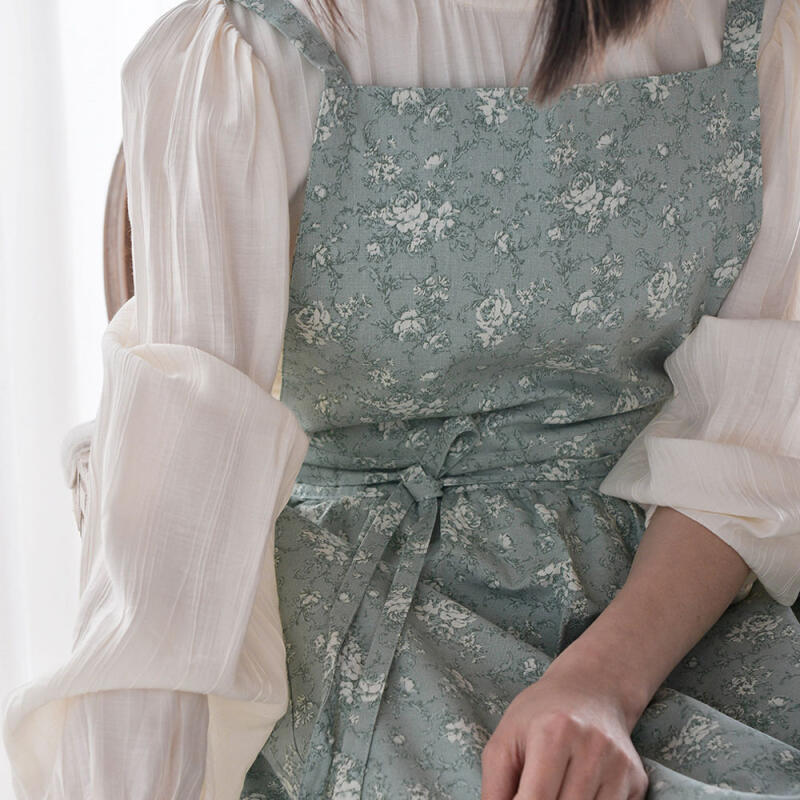 Luna Bisom Pure Cotton Long Waterproof Apron White white