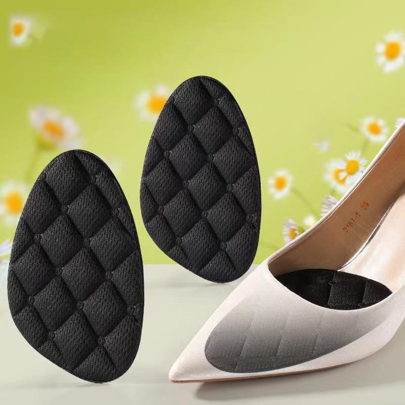 1Pair Women Forefoot Pad Pain Relief Insert Half Size Insoles Non-Slip Cushion Shoe Breathable Sweat Absorbing Foot Pads