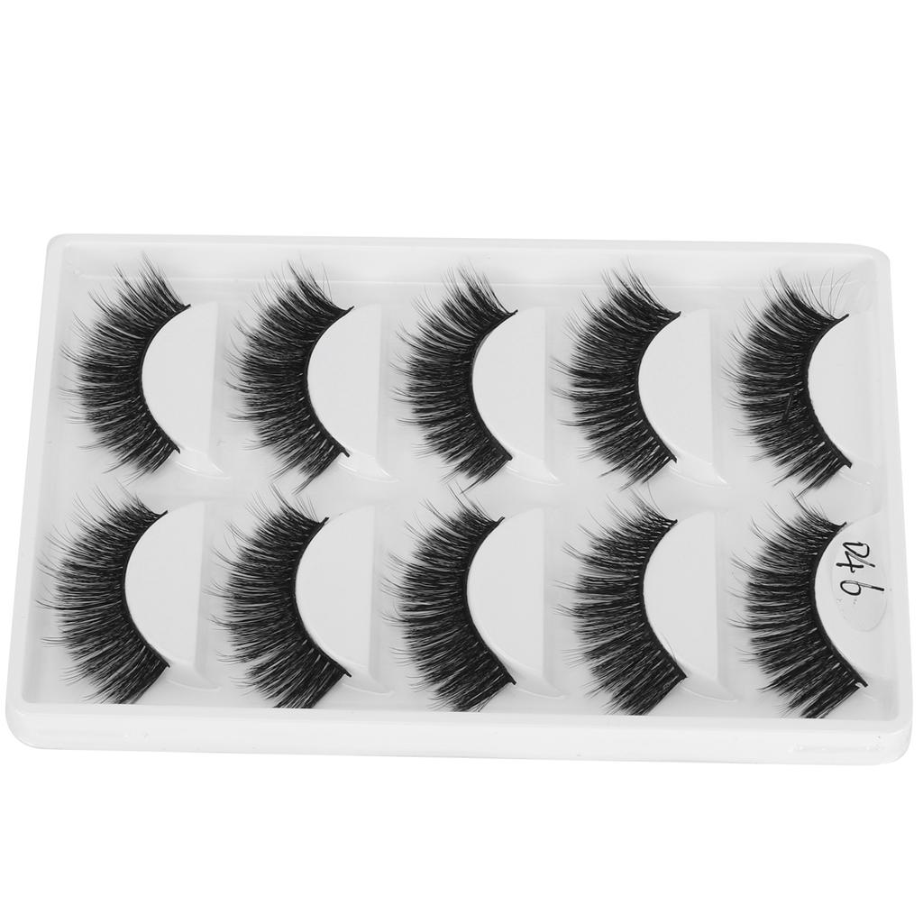 5 Paar dicke, dichte falsche Wimpern, dreidimensionales, langes, lockiges, falsches Wimpern-Make-up-Tool(D46 )