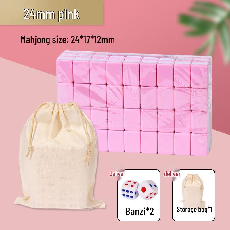 Compact Travel Mahjong Set - 24mm & 30mm Tiles, Solid Carved Sparrow Design, Ideal for Dorms and Table Games