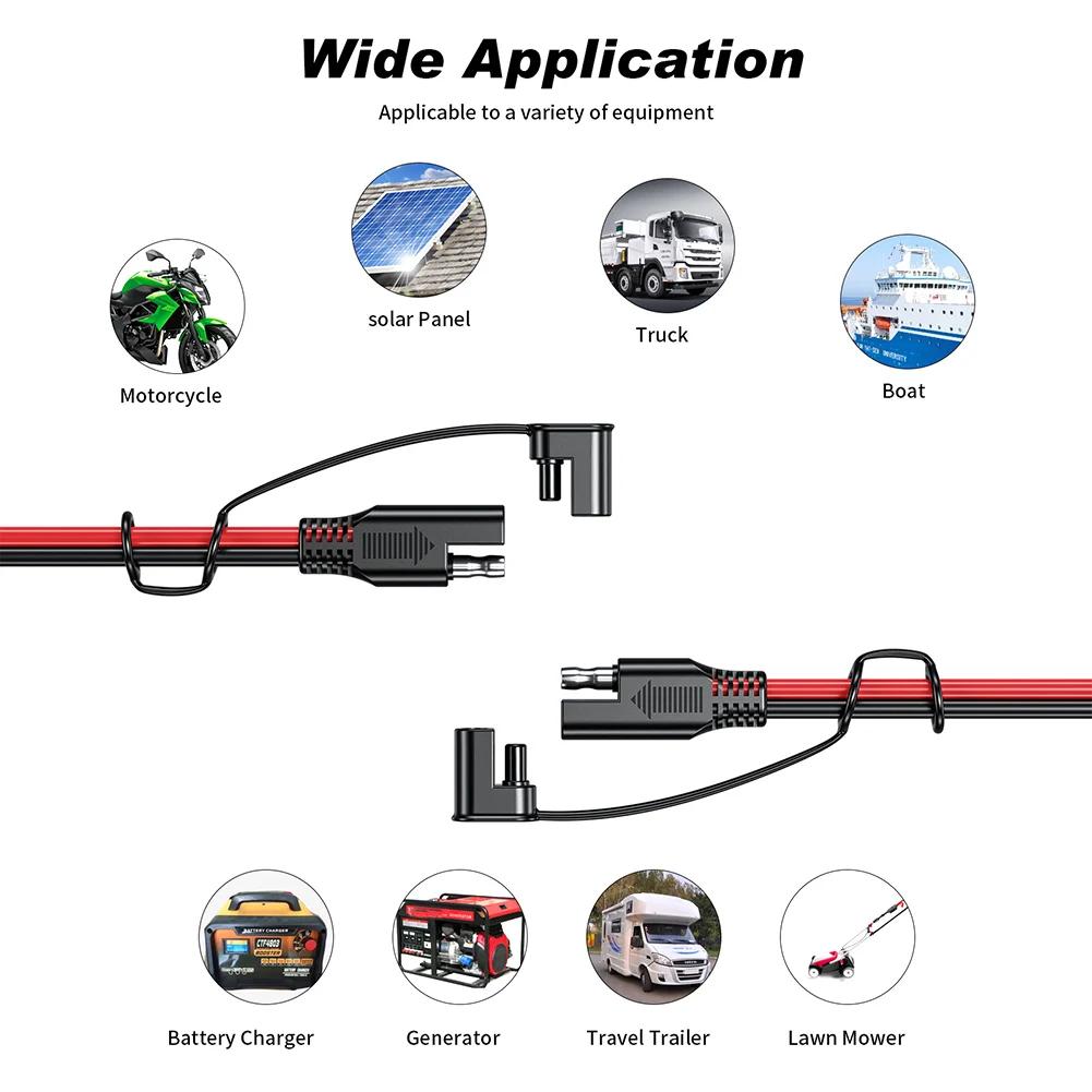 Battery Charging Cable SA e to SAE 12V-36V 18AWG Quick Disconnect Extension Cable Solar Plug Cord Waterproof Dustproof for Car