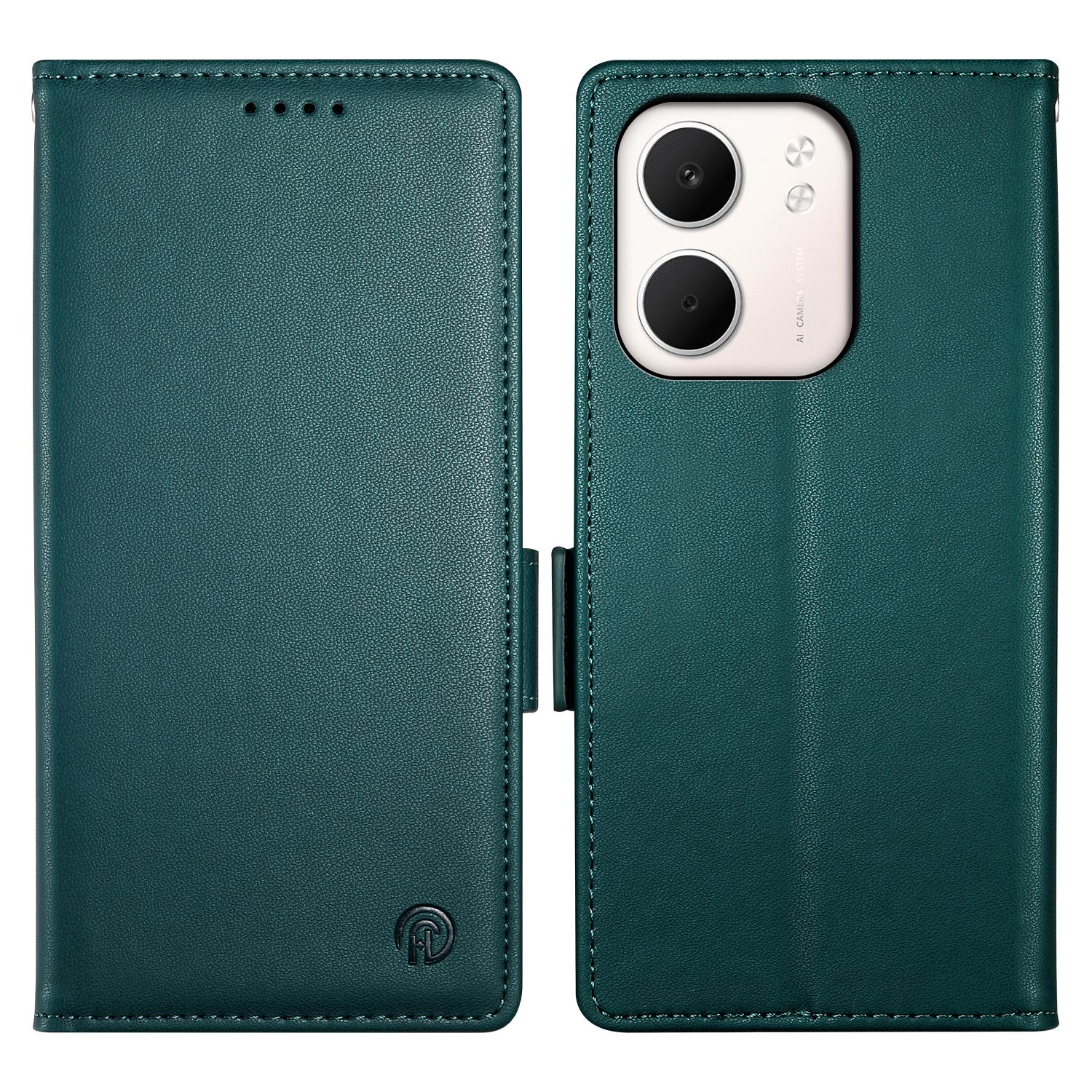 

Чехол-подставка для Oppo A5x 5G/4G, кошелек из искусственной кожи, чехол для телефона Blackish Green