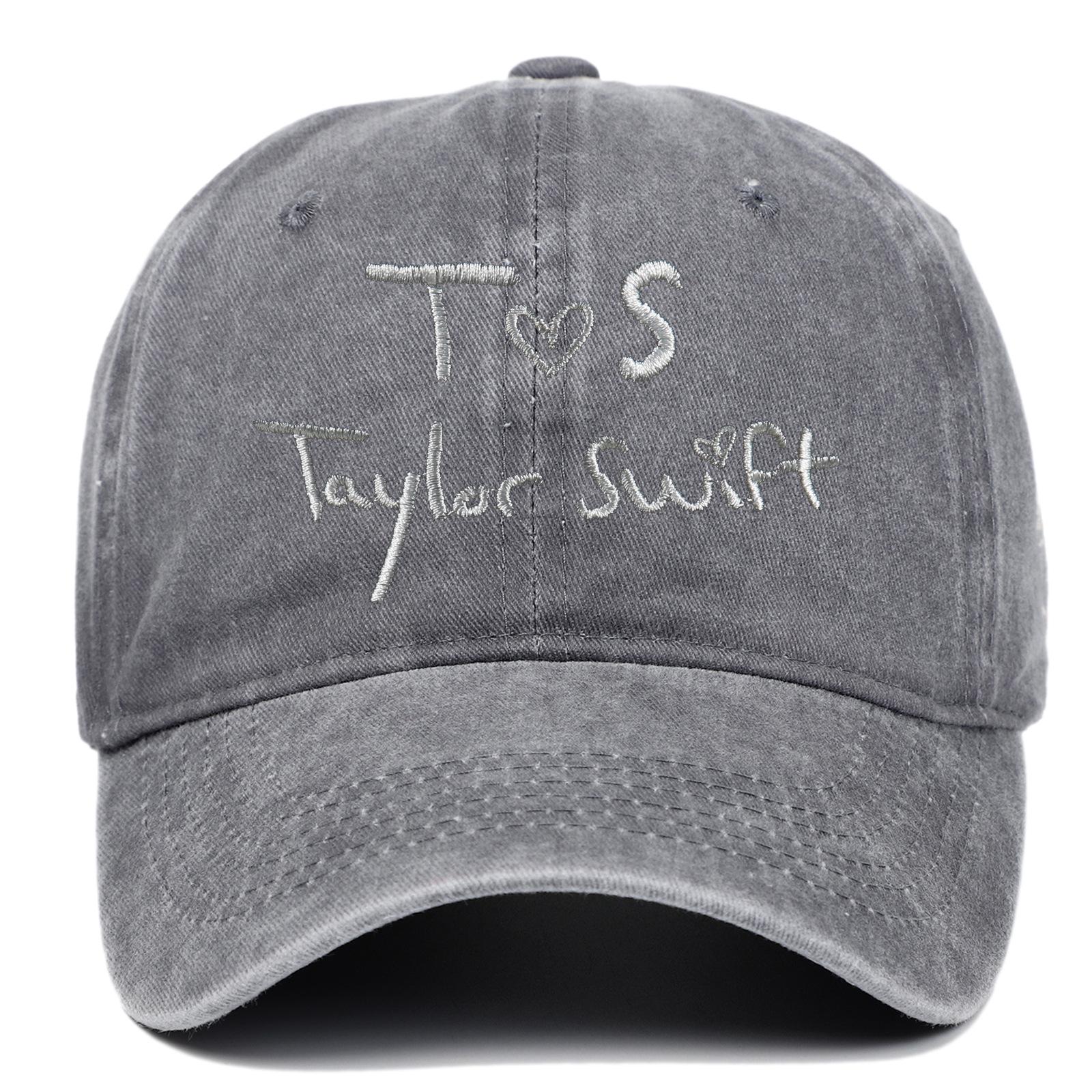 Vintage Taylor Swift Bestickte Dad Cap - Europäisch & Amerikanisch T.S. Baseballkappe Adjustable grau