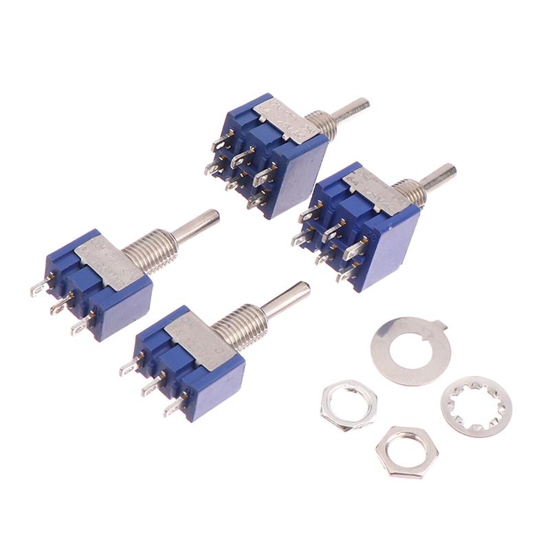 Mini Toggle Switch 3 Position 2 Position 3-Pin 6-Pin ON OFF ON DPDT DPST 6A 125VAC 3A 250VAC Latching Flat Handle For Car