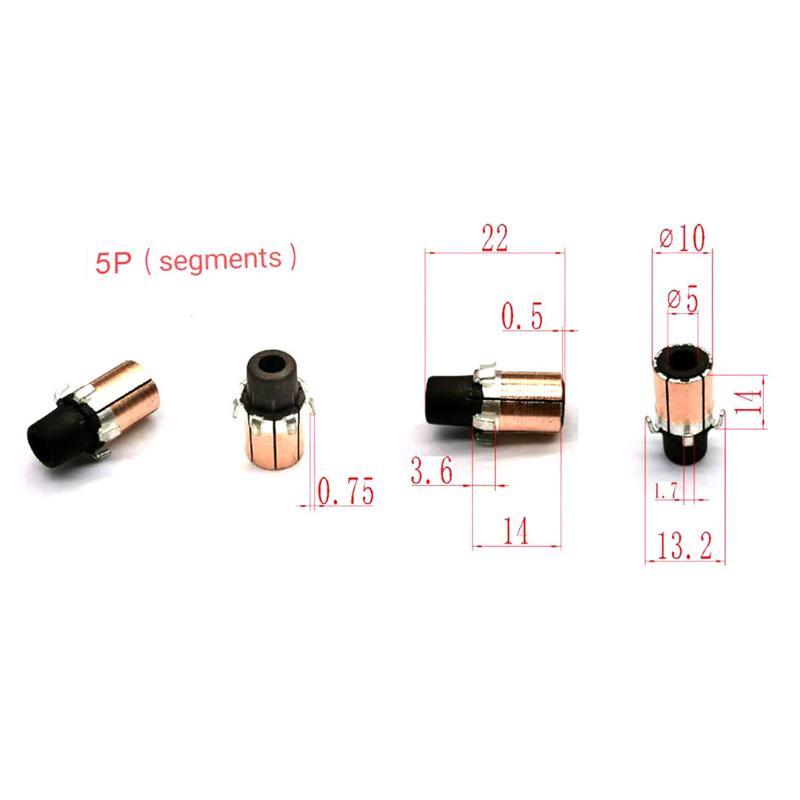 1/5Pcs 10*5*14Mm Hook-Type Copper Commutator Micro Motor Commutator Rectifier Directional Copper Heads