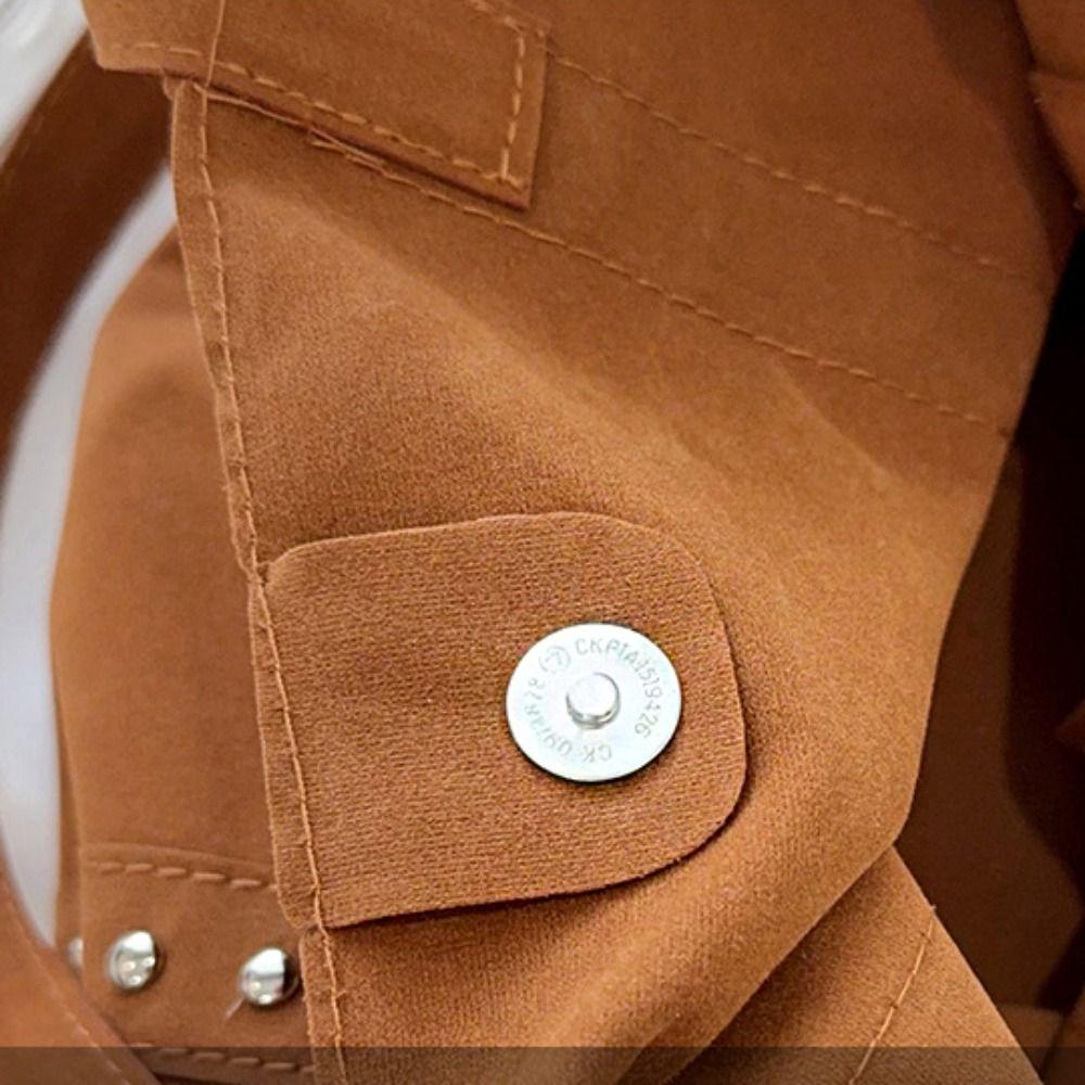 Solid Color Suede Leather Shoulder Bag PU Leather Matte PU Handbag Suede Rivet Tote Bag  Outdoor